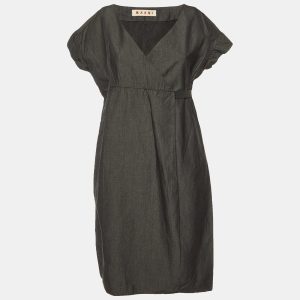 Marni Charcoal Grey Cotton Faux Wrap Dress S, Dresses - Luxury Closet catalog