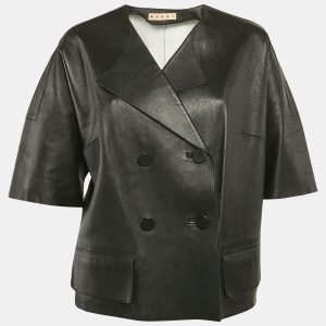 Marni Black Leather Double Breasted Short Jacket S, Coats & Jackets - Luxury Closet catalog