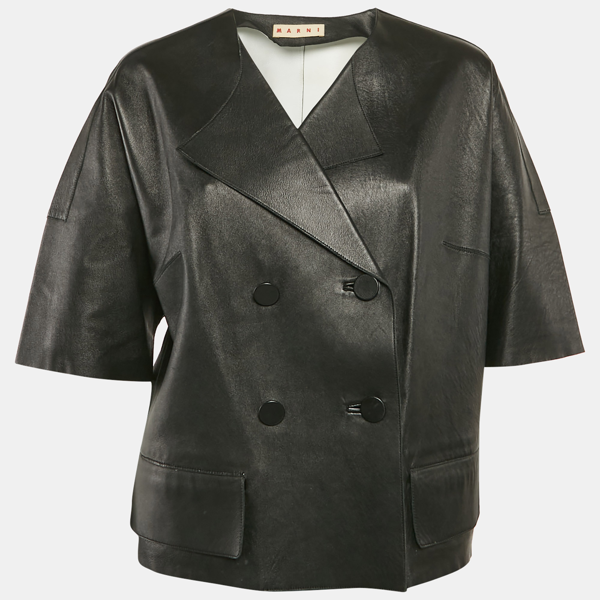 Marni Black Leather Double Breasted Short Jacket S, Coats & Jackets - Luxury Closet catalog