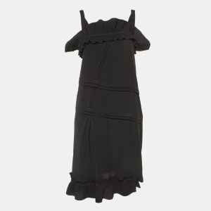 Marni Black Crepe Ruffled Sleeveless Midi Dress M, Dresses - Luxury Closet catalog
