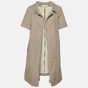 Marni Brown Textured Stripe Cotton Short Sleeve Coat L, Coats & Jackets - Luxury Closet catalog