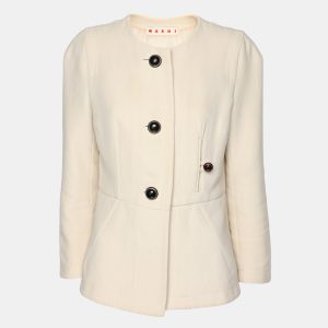 Marni Cream Cotton Button Front Jacket M, Coats & Jackets - Luxury Closet catalog
