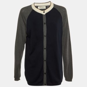 Marni Black & Grey Cotton Knit Button Front Cardigan L, Sweaters & Cardigans - Luxury Closet catalog