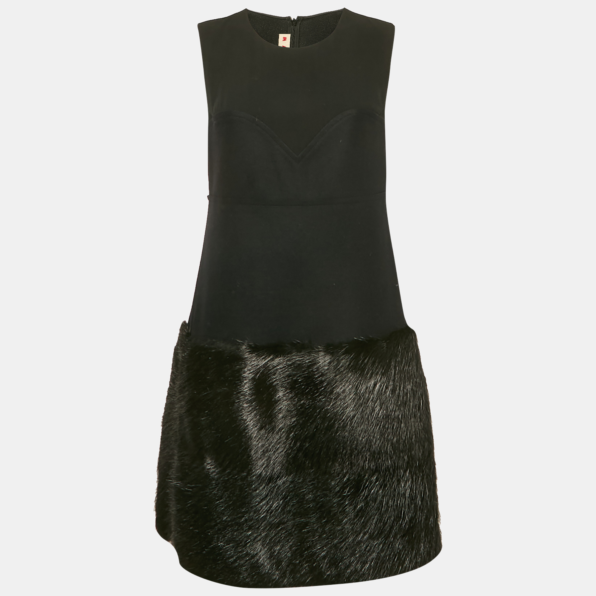 Marni Black Suede and Real Fur Trim Short Dress M, Dresses - Luxury Closet catalog