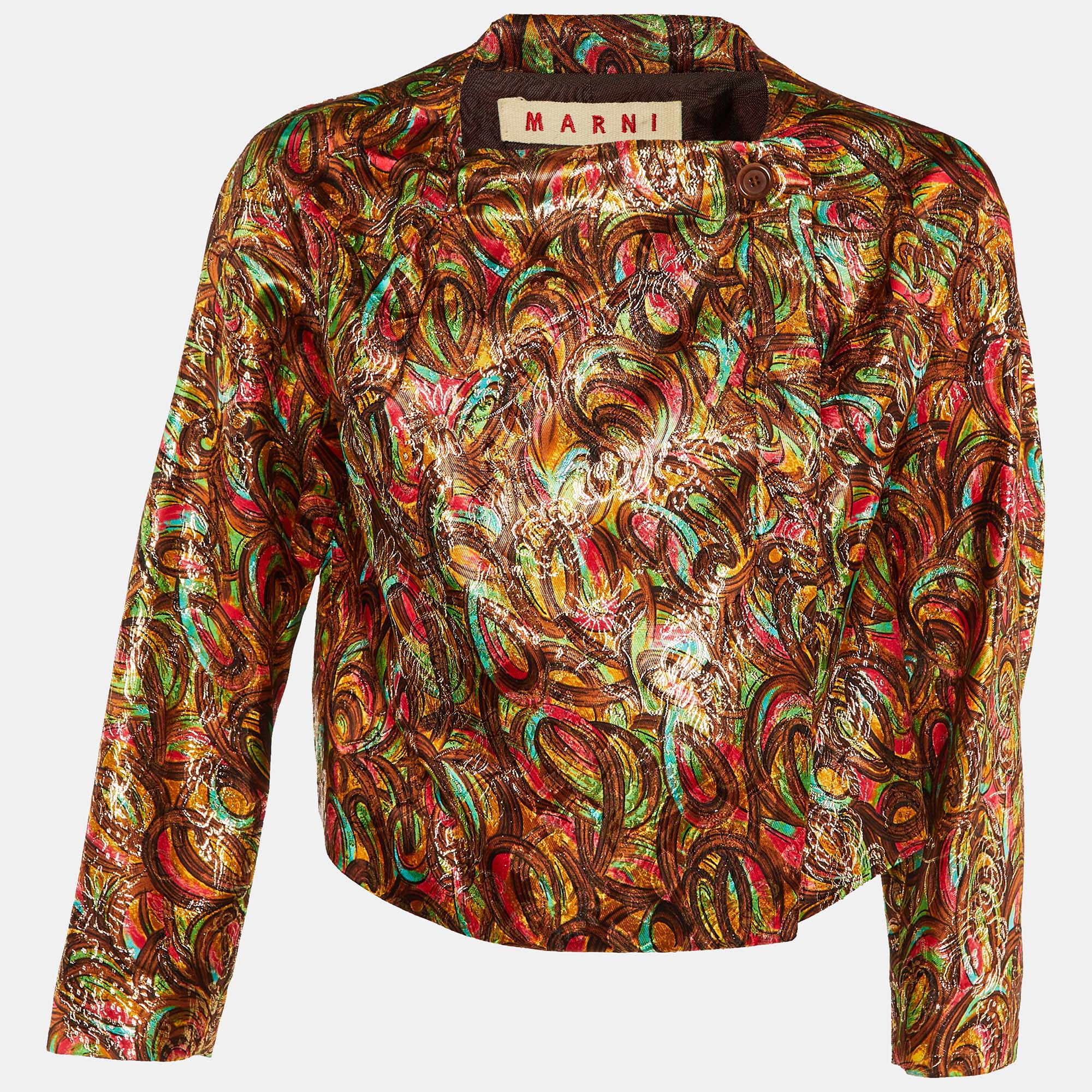 Marni Multicolor Printed Jacquard Cropped Jacket M, Coats & Jackets - Luxury Closet catalog