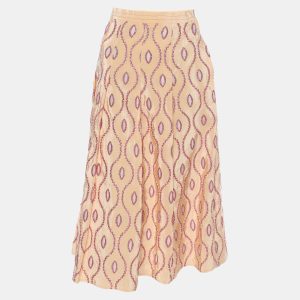Marni Peach Taffeta Embroidered Eyelet Detail Skirt S, Skirts - Luxury Closet catalog