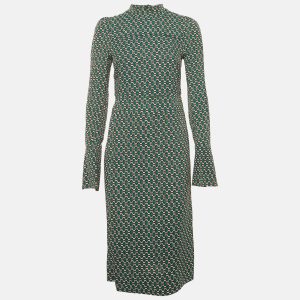 Marni Green Printed Crepe Midi Dress S, Dresses - Luxury Closet catalog