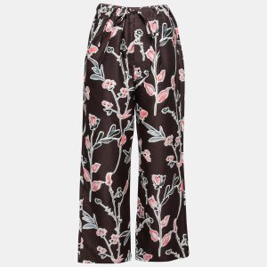 Marni Dark Raisin Honan Kew Print Cotton Silk Wide Leg Trousers S, Clothing - Luxury Closet catalog
