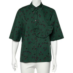 Marni Green Printed Ruffled Trim Pocket Detailed Button Front Shirt S, Shirts & Tops - Luxury Closet catalog