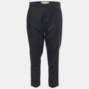 Marni Charcoal Grey Wool Cuffed Trousers M, Clothing - Luxury Closet catalog