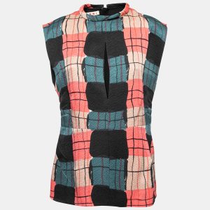Marni Multicolor Printed Silk Crepe Keyhole Cutout Top M, Shirts & Tops - Luxury Closet catalog
