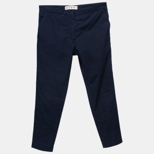 Marni Navy Blue Cotton Trousers M, Clothing - Luxury Closet catalog