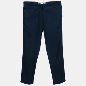 Marni Navy Blue Cotton Straight-Leg Trousers S, Clothing - Luxury Closet catalog
