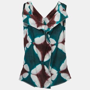 Marni Green Tye Dye Printed Cotton Sleeveless Top M, Shirts & Tops - Luxury Closet catalog