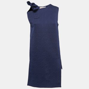 Marni Navy Blue Jacquard Bow Detail Sleeveless Short Dress S, Dresses - Luxury Closet catalog