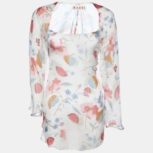 Marni Multicolor Floral Print Silk High-Low Blouse M, Shirts & Tops - Luxury Closet catalog