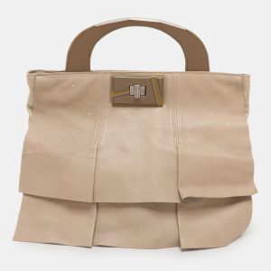 Marni Beige Leather Top Handle Bag, Satchels - Luxury Closet catalog
