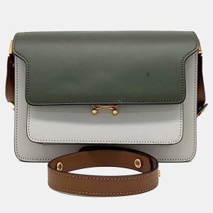 Marni Brown Grey Leather trunk bag, Shoulder Bags - Luxury Closet catalog
