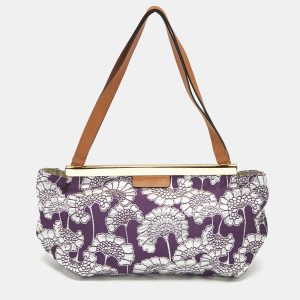 Marni Purple/Silver Fabric Embroidered Frame Shoulder Bag, Shoulder Bags - Luxury Closet catalog