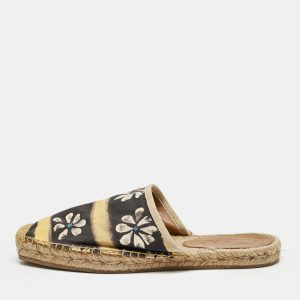 Marni Black/Yellow Floral Print Canvas Espadrille Flats Size 38, Flats - Luxury Closet catalog