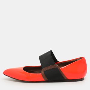 Marni Neon Orange Patent Leather Ballet Flats Size 35, Flats - Luxury Closet catalog