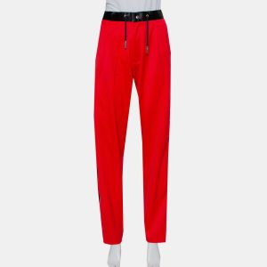 Marques Almeida Red Wool Contrast Trim Side Zip Detail Track Pants L, Clothing - Luxury Closet catalog