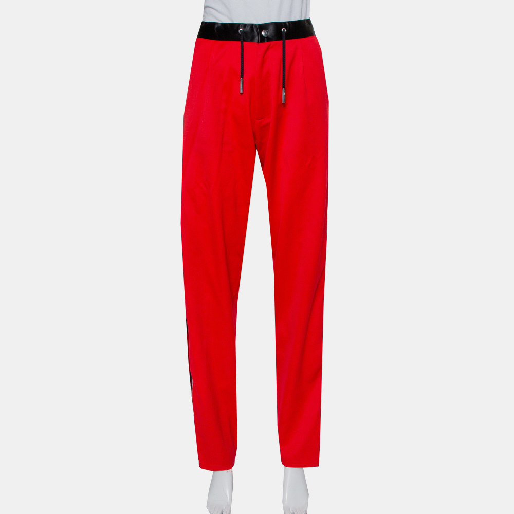 Marques Almeida Red Wool Contrast Trim Side Zip Detail Track Pants L, Clothing - Luxury Closet catalog