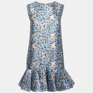 Mary Katrantzou Silver and Blue Metallic Drop Waist Jaspa Dress S, Dresses - Luxury Closet catalog