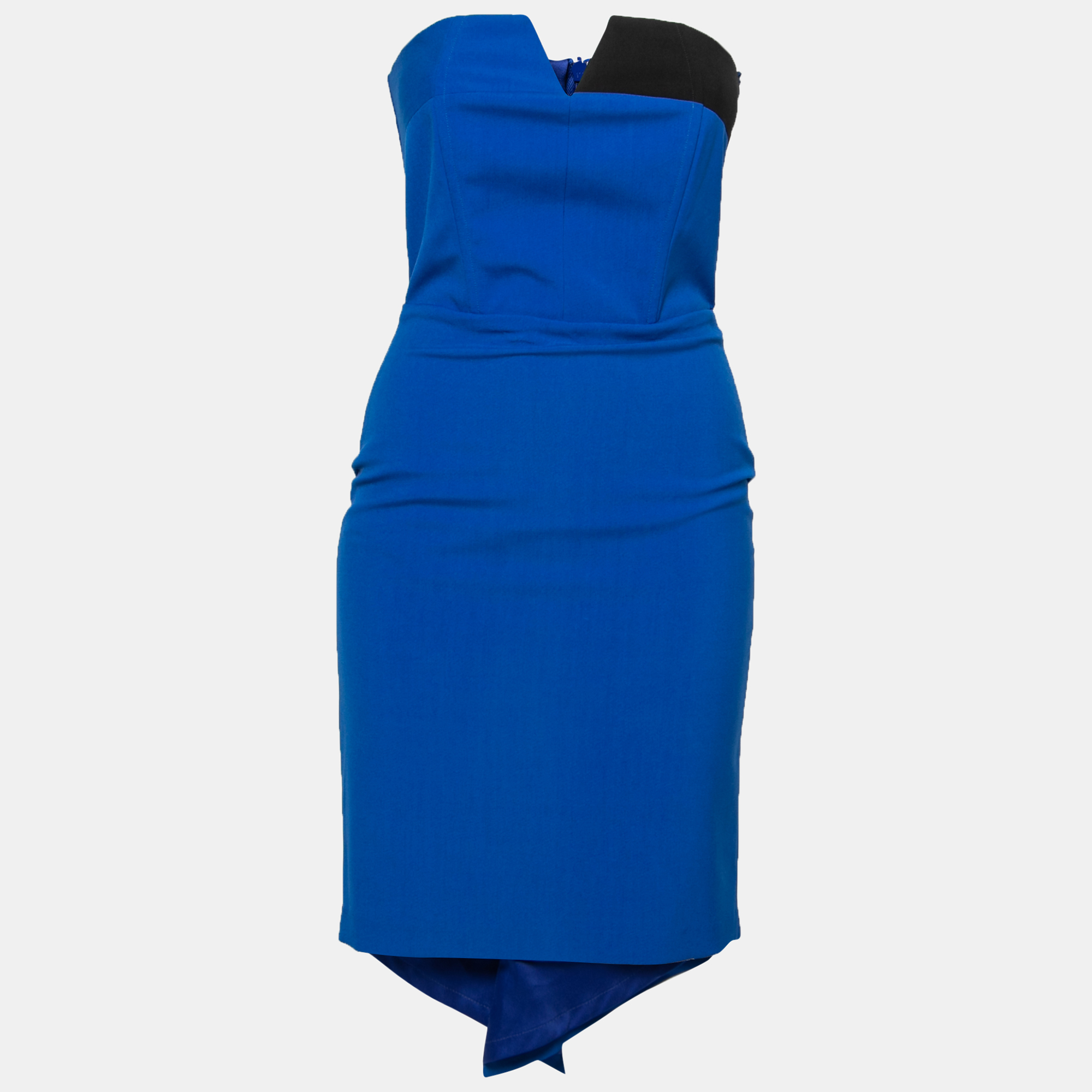 Mason Cobalt Blue Contrast Panel Detail Strapless Pencil Dress XS, Dresses - Luxury Closet catalog