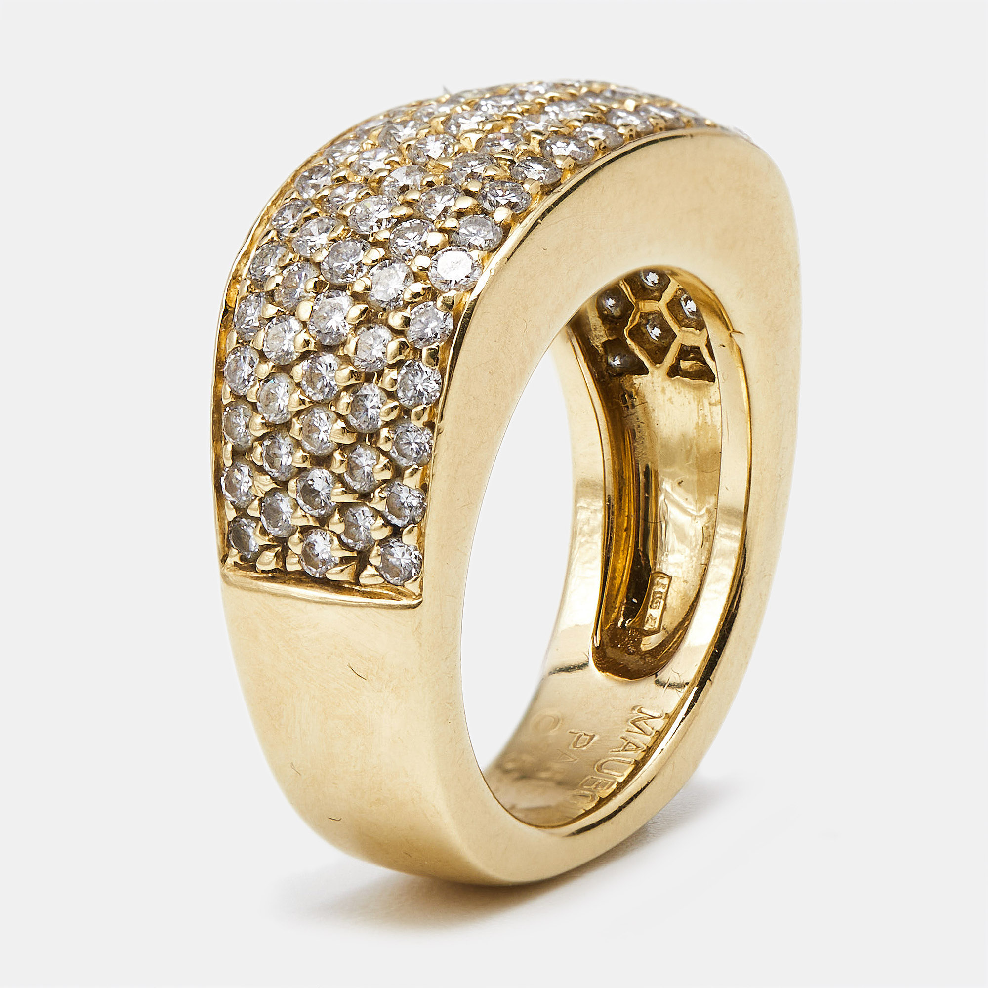 Mauboussin Pave Diamond 18k Yellow Gold Ring Size 54, Rings - Luxury Closet catalog