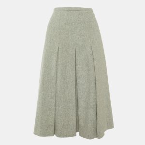 Max Mara Studio Grey Wool Pleated Midi Skirt S, Skirts - Luxury Closet catalog