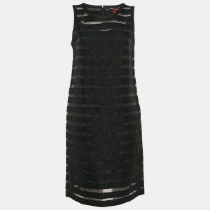 Max Mara Studio Black Striped Cotton Blend Sleeveless Short Dress M, Dresses - Luxury Closet catalog