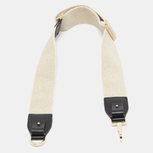 Max Mara Beige/Black Canvas and Leather Shoulder Bag Strap, Luggage Accessories - Luxury Closet catalog