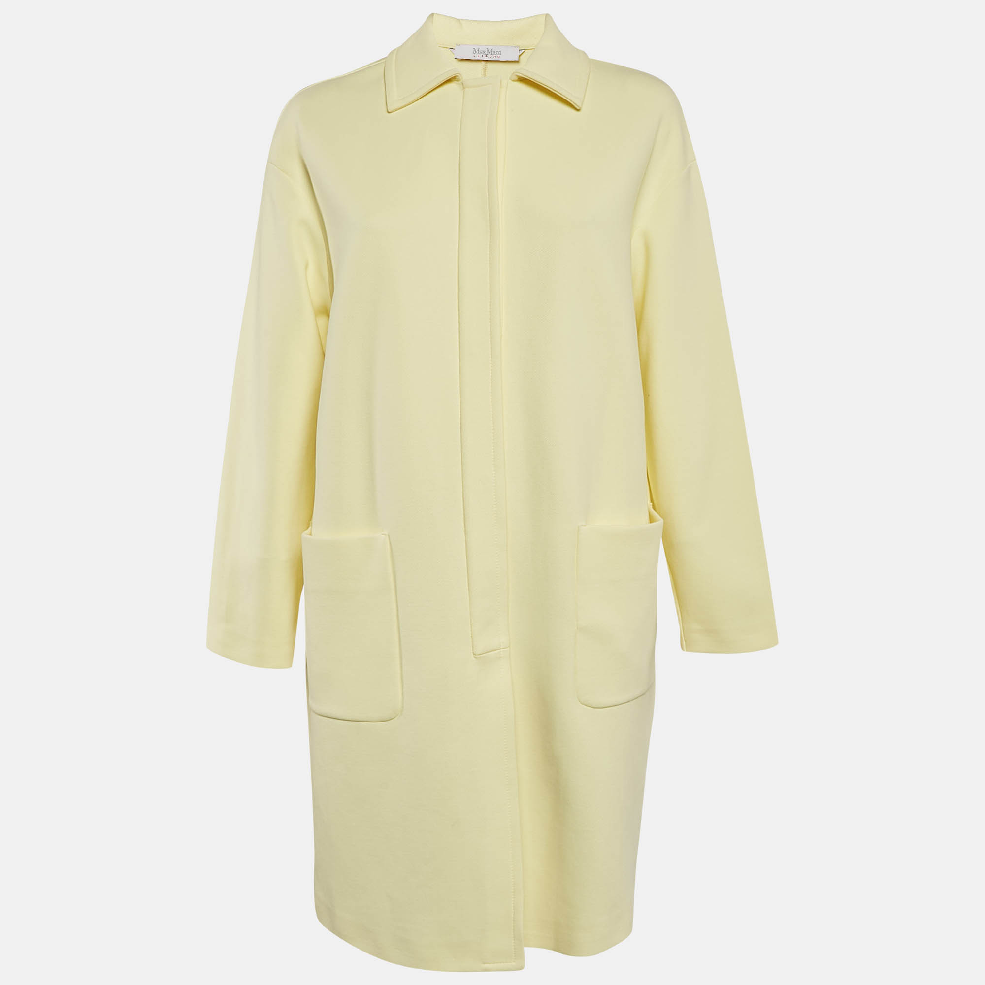 Max Mara Yellow Gabardine Single Breasted Long Coat M, Coats & Jackets - Luxury Closet catalog