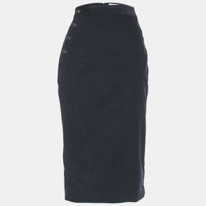 Max Mara Navy Blue Corduroy Button Detail Midi Skirt M, Skirts - Luxury Closet catalog