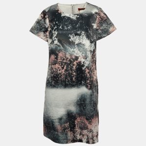 Max Mara Studio Grey Printed Satin Shift Dress M, Dresses - Luxury Closet catalog