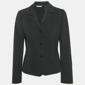Max Mara Black Crepe Button Front Blazer M, Coats & Jackets - Luxury Closet catalog
