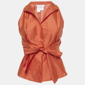 Max Mara Orange Taffeta Silk Wrap Around Top S, Shirts & Tops - Luxury Closet catalog