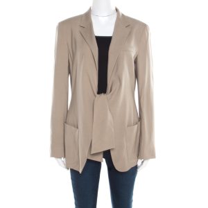 Max Mara Beige Wool and Silk Front Tie Detail Blazer L, Coats & Jackets - Luxury Closet catalog