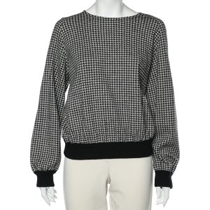 Max Mara Grey Houndstooth Patterned Wool Sweatshirt M, Sweaters & Cardigans - Luxury Closet catalog