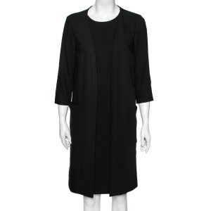 Max Mara Black Crepe Overlay Detail Shift Dress M, Dresses - Luxury Closet catalog