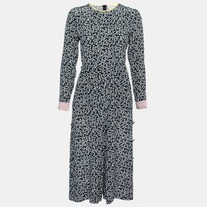 Max Mara Navy Blue Polka Dot Print Silk Long Sleeve Jumpsuit M, Suits - Luxury Closet catalog