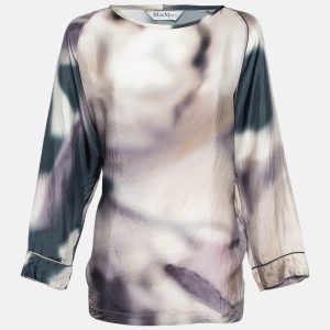 Max Mara Purple Watercolor Print Silk Blouse M, Shirts & Tops - Luxury Closet catalog