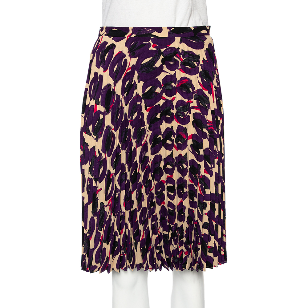 Max Mara Studio Multicolored Printed Georgette Pleated Skirt S, Skirts - Luxury Closet catalog