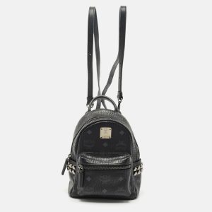 MCM Black Visetos Coated Canvas Mini Side Studs Stark Bebe Boo Backpack, Backpacks - Luxury Closet catalog