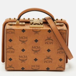 MCM Cognac Visetos Coated Canvas and Leather Berlin Box Bag, Shoulder Bags - Luxury Closet catalog