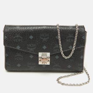 MCM Black Visetos Coated Canvas Patricia Flap Shoulder Bag, Shoulder Bags - Luxury Closet catalog