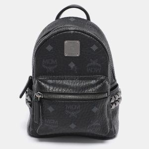 MCM Black Visetos Coated Canvas Mini Studded Stark-Bebe Boo Backpack, Backpacks - Luxury Closet catalog