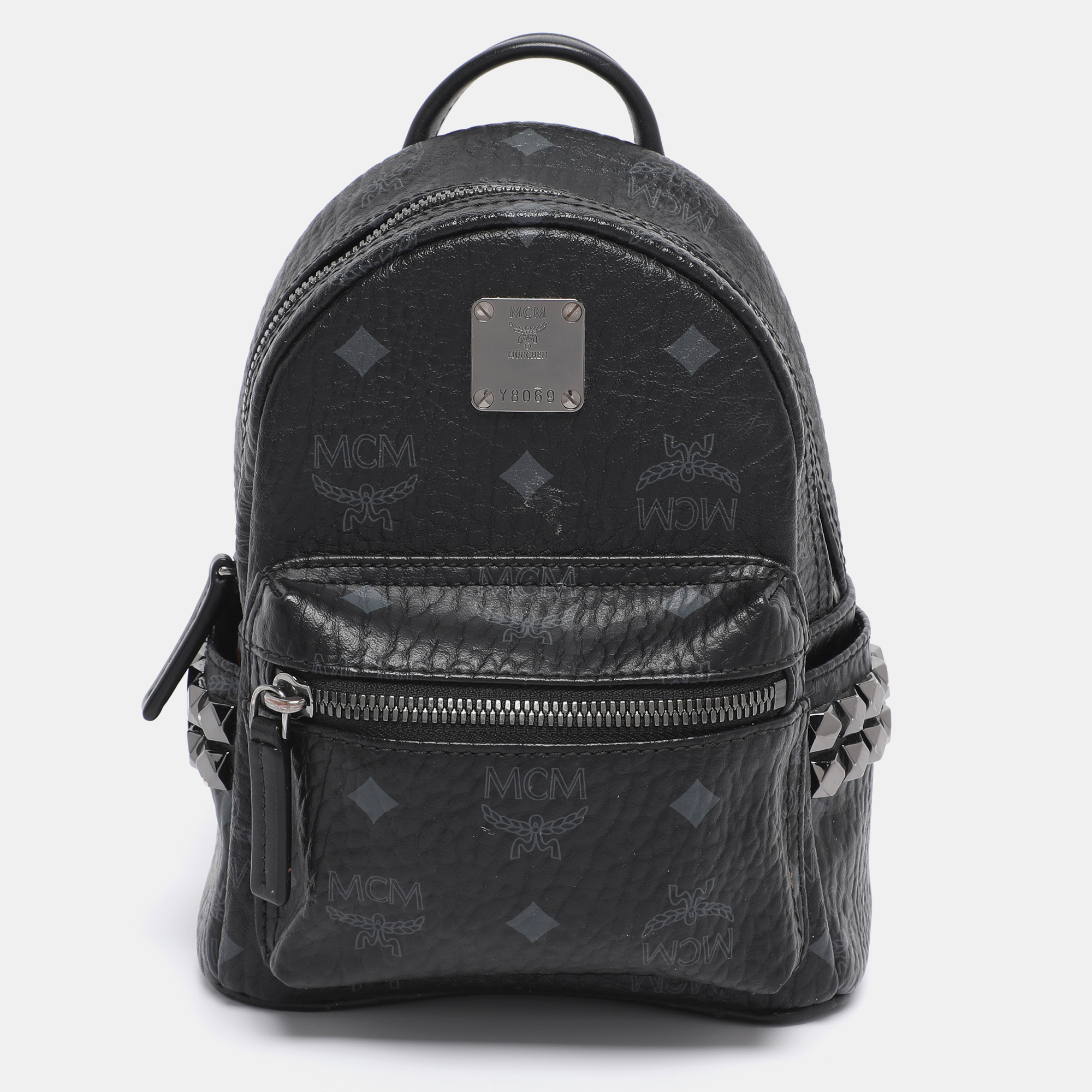MCM Black Visetos Coated Canvas Mini Studded Stark-Bebe Boo Backpack, Backpacks - Luxury Closet catalog