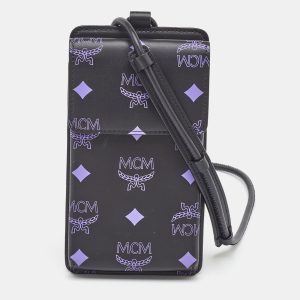 MCM Black Splash Visetos&nbsp;Coated Canvas Phone Lanyard Crossbody Bag, Handbags - Luxury Closet catalog